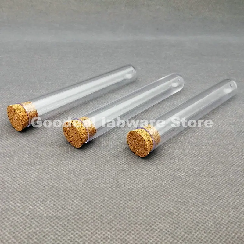 20pcs 30pcs 50pcs 16x100mm Transparent Plastic Test Tubes With Corks ,Party Candy Bottle with Round Bottom,Wedding Gift Vial