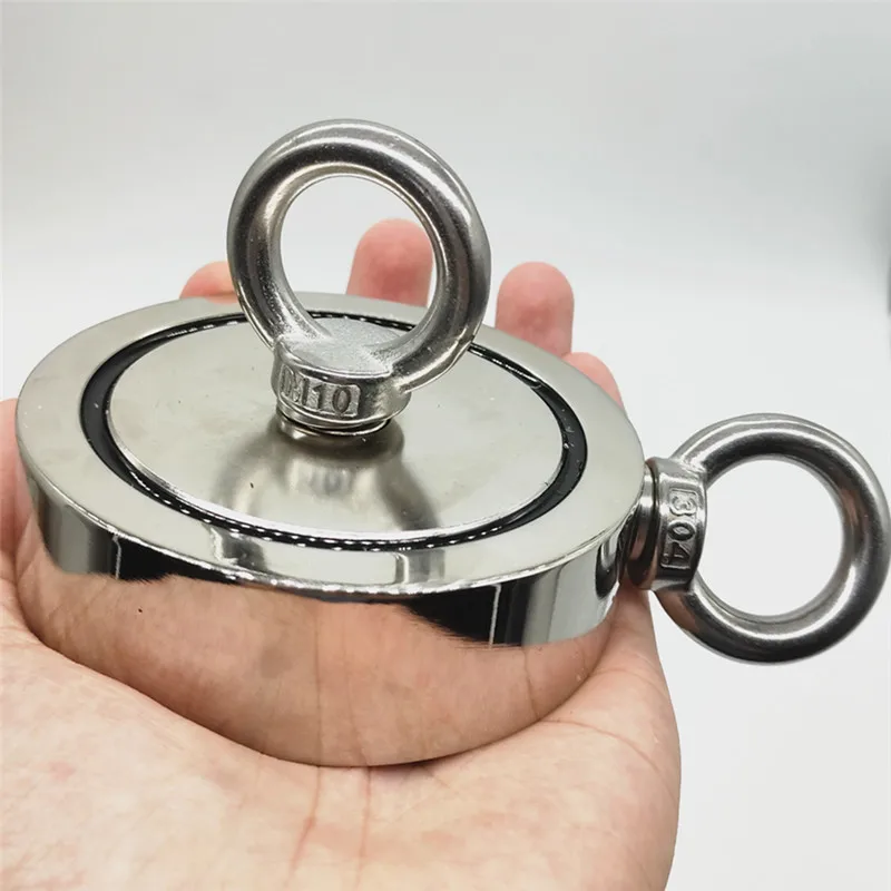 Fishing Magnet Double Sided 600kg Super Strong Round Neodymium for Search Game Treasure Hunting with Rope | Обустройство дома