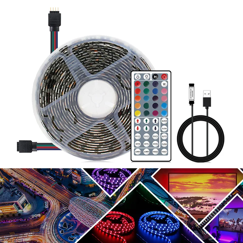 Светодиодный RGB полосы 50 см 1 м 2 3 4 5 Водонепроницаемый ТВ задняя светильник ПК USB