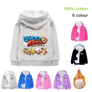 

Super Zings Printing Boys Girls Long Sleeve Thick Jackets Boys SuperZings Zipper Hoodies Coats Kids Zip Sweatshirt Outerwear