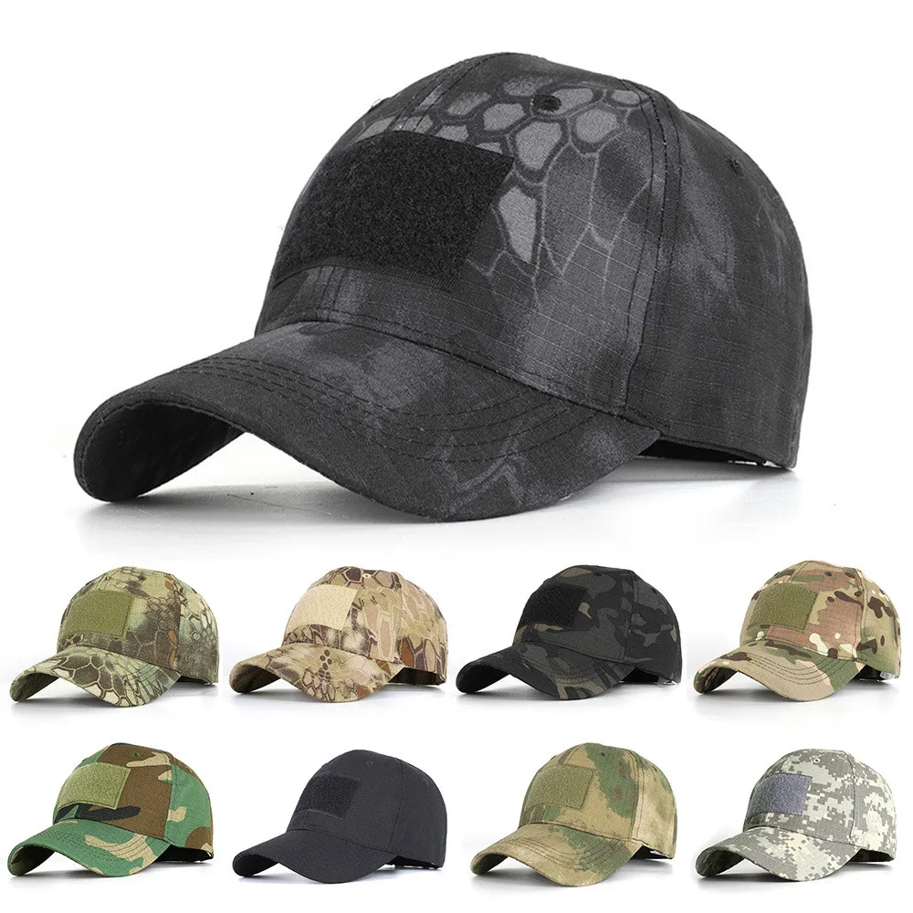 

Spot Camouflage Collection Army Fan Outdoor Python Baseball Cap Men's Tactical Camouflage Hat Sports Hook and Loop Casquette