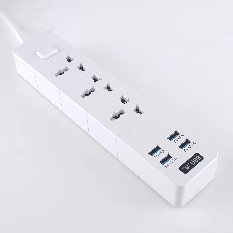 T08 4 USB адаптер для путешествий с переключателем и 2 м кабель-удлинитель взрывоустойчивые Мощность Strip10A/2500 Вт 1/2/3 AC розетка ЕС/Великобритания/США Plug - Цвет: T08