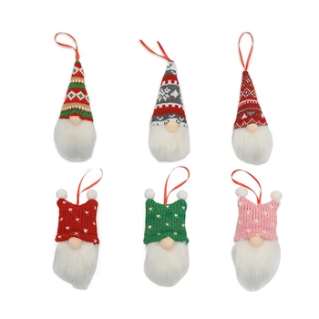 

6PCS Lovely Doll Santa Claus Snowman Christmas Tree Pendants Hanging Ornaments New Year Xmas Decor Home Party Decoration