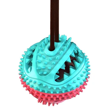 

Pet Self-Playing Dog Toys Silicon Suction Cup Tug Dog Toy Push Ball Toy Pet Tooth Cleaning for Puppy Large Dog Biting Chew Toy