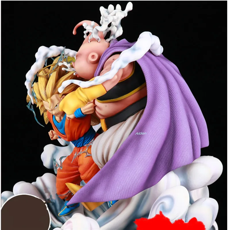 1" Dragon Ball Z статуя Супер Saiyan бюст Сон Гоку против Fat Majin Buu полноразмерный портрет GK экшн-модель игрушечная коробка 40 см Z2723