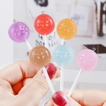 

Wholesale Resin Lollipop Pendants Charms Candy Accessories For Keychain Pendant Necklace Diy Making Accept Customization