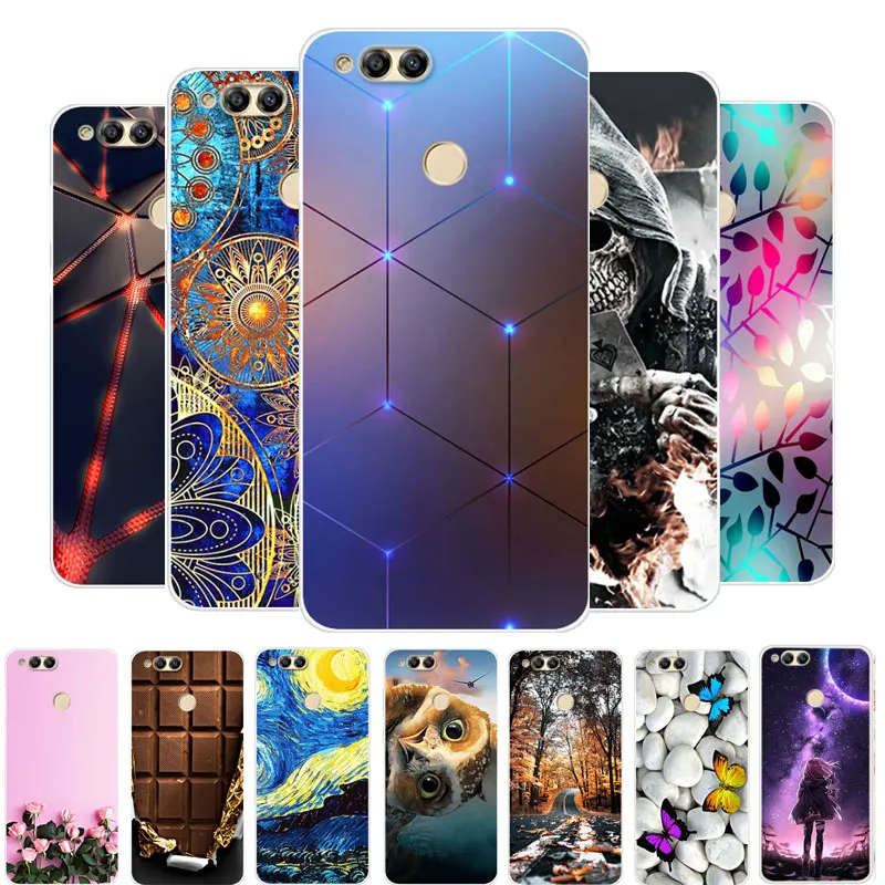 Чехол для Huawei Honor 7X Мягкая силиконовая задняя крышка из ТПУ чехол телефона Mate SE