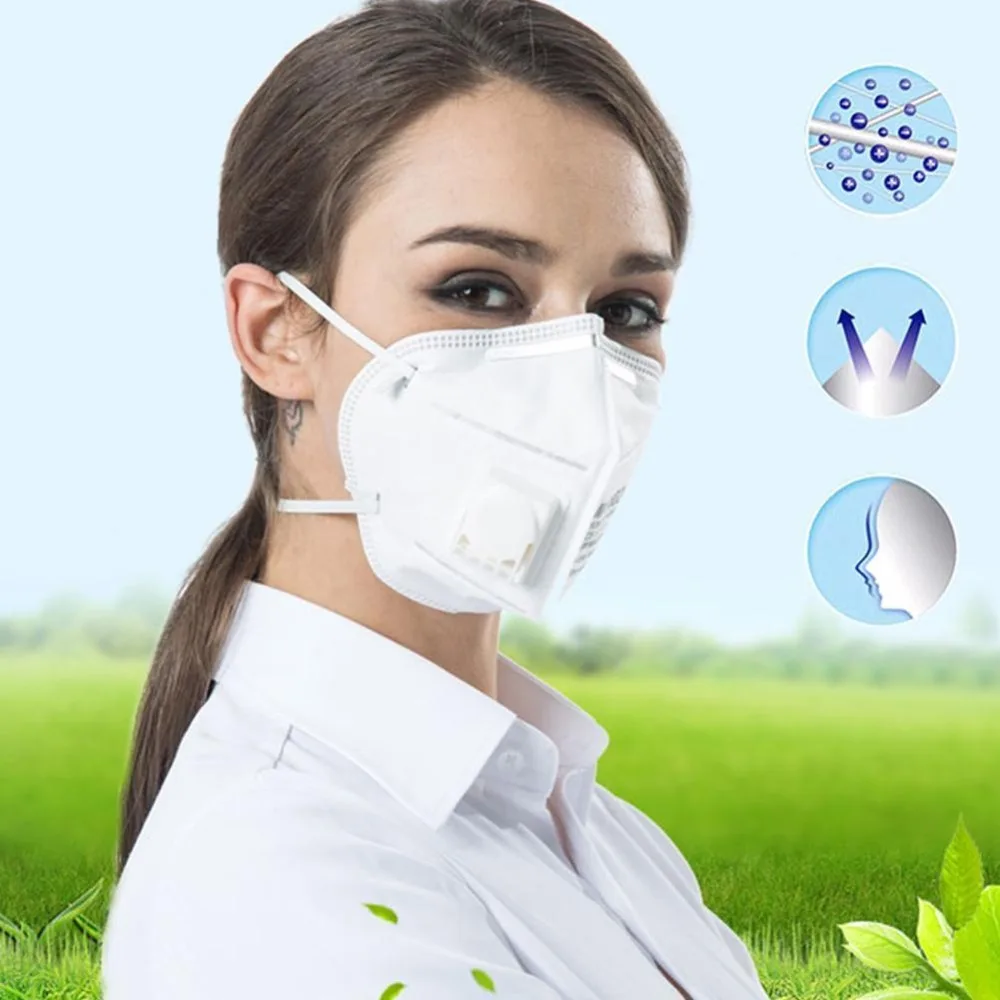 10 шт./лот 9001VDust маска PM 2,5 Анти-туман маски против гриппа дыхательный клапан для взрослых KN90 безопасный сажевый респиратор