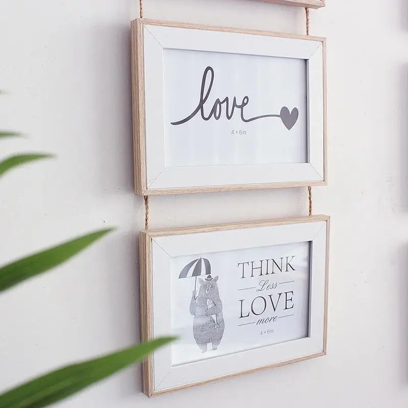 Details about   Connected Frame Wall Hanging Photo Wooden Clip Paper Picture Holder Home Decor