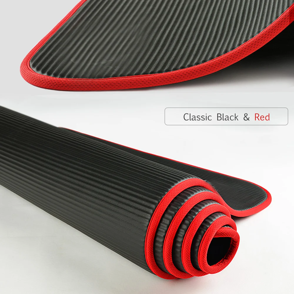 

Extra Thick Non-Slip Yoga Mat Men Gym Exercise Pads Women Sports Fitness Overlocking Mats with Carrying Strap