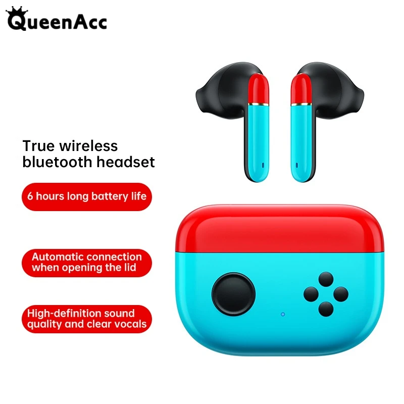 QueenAcc NEW Wireless Bluetooth Headset Stereo Low Latency headphones Dual Mode Touch Gaming With Mic For huawei xiaomi | Электроника