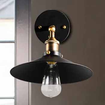 

Vintage loft iron black adjustable wall light fixture DIY retro home deco bedroom bedside E27 bulb wall sconce lamp
