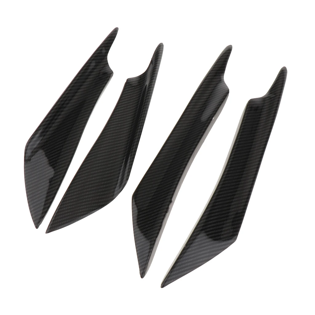 

4pcs Carbon Fiber Pattern Trim Front Bumper Canards Fins Body Diffuser Splitters Kits, Universal Fit For Most Ca