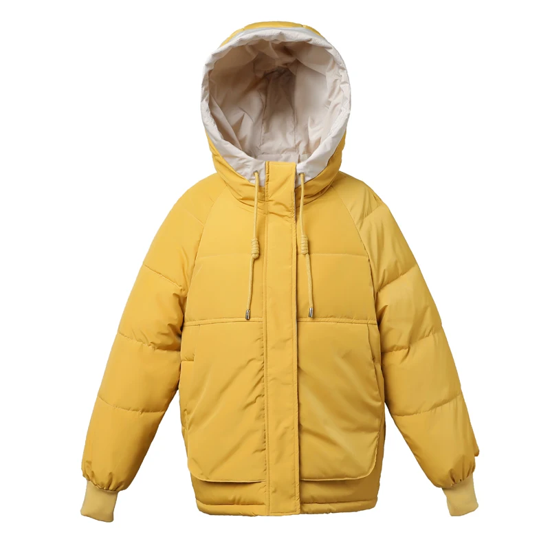 FICUSRONG, повседневная осенне-зимняя куртка, Женское пальто с капюшоном, длинный рукав, на молнии, парка с хлопковой подкладкой, женские куртки, пальто