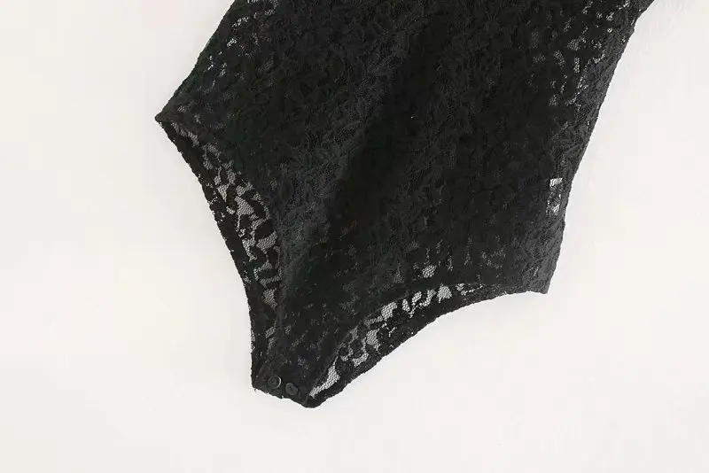 New 2020 Women sexy sleeveless black white color lace slim bodysuit chic siamese blouse female perspective playsuits blusas P811