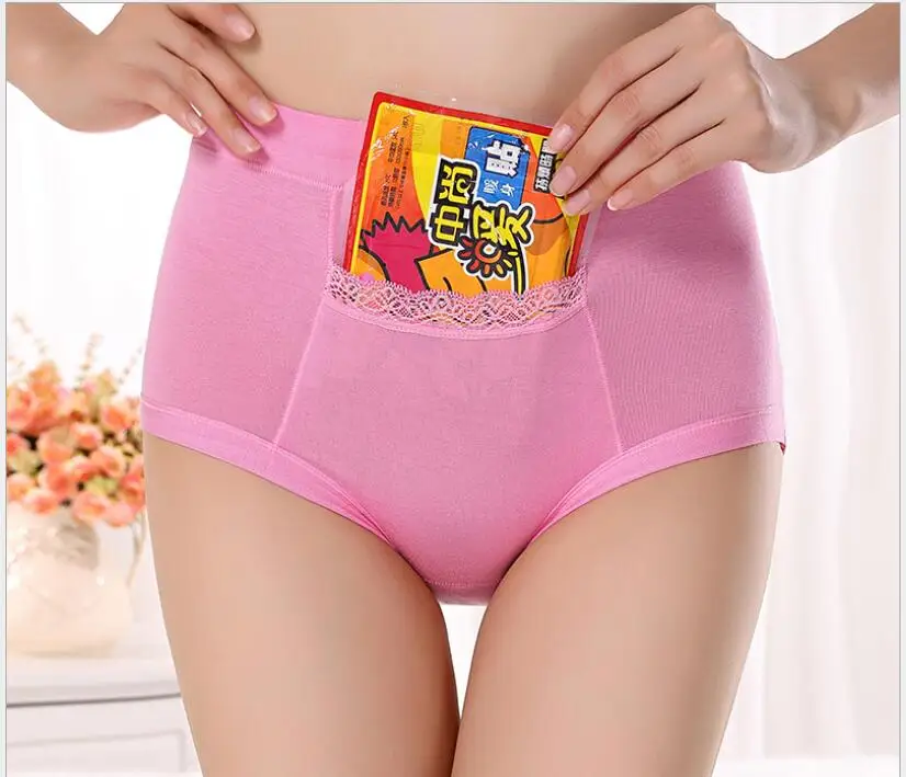 hot pink Для женщин менструальный период бамбуковое волокно дамское нижнее белье Трусики с высокой талией утечки доказательство с карманом физиологические девушка брюки - Цвет: hot pink