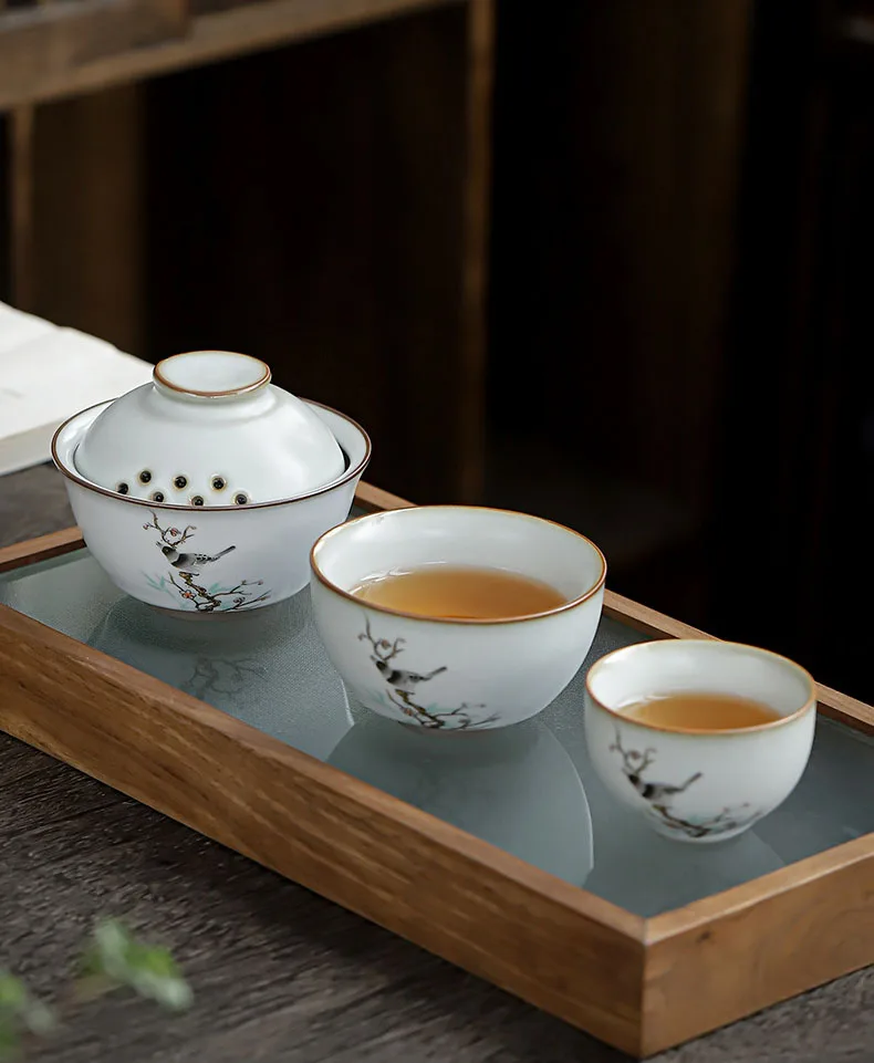 chá gaiwan portátil teaware copo rápido um