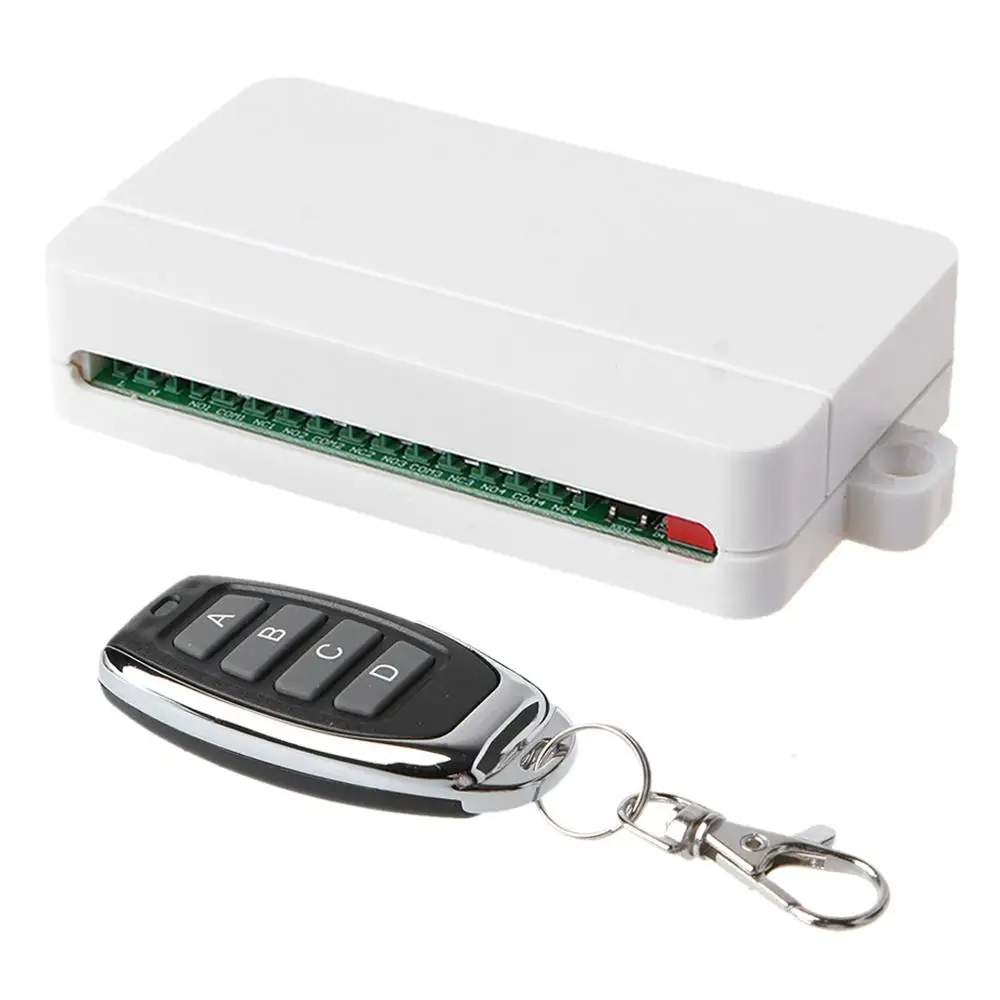 

AC 85V-250V 4CH WiFi Remote Switch Garage Door Wireless Doorbell Receiver and 1/2 Pcs 433MHz RF Remote Controller