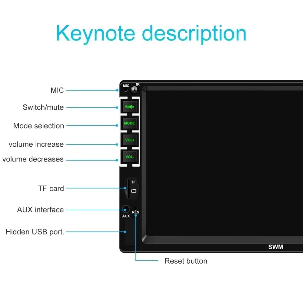 Обновление 2 Din 7 ''Авторадио HD сенсорный экран автомобиля стерео радио Bluetooth автомобиля MP5 плеер с зеркальной связью/FM/AUX/USB/SD+ CAM