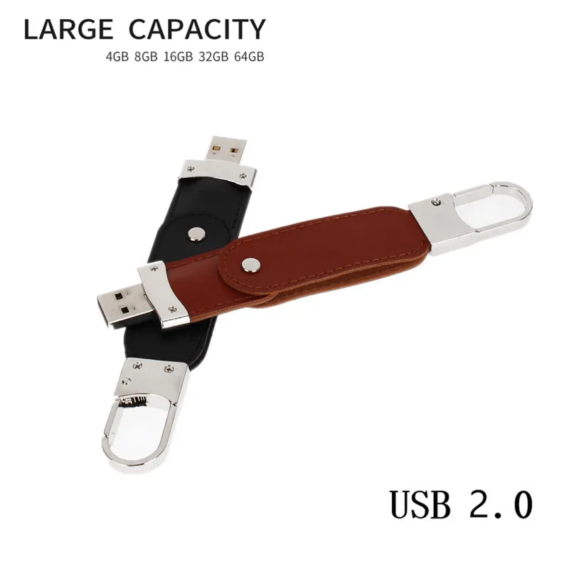 Usb флеш-накопитель 32 ГБ металлическая кожа Usb 2,0 флеш-накопитель 8 Гб 16 Гб модный подарок брелок Usb флешка Флешка карта памяти 64 Гб 128 ГБ