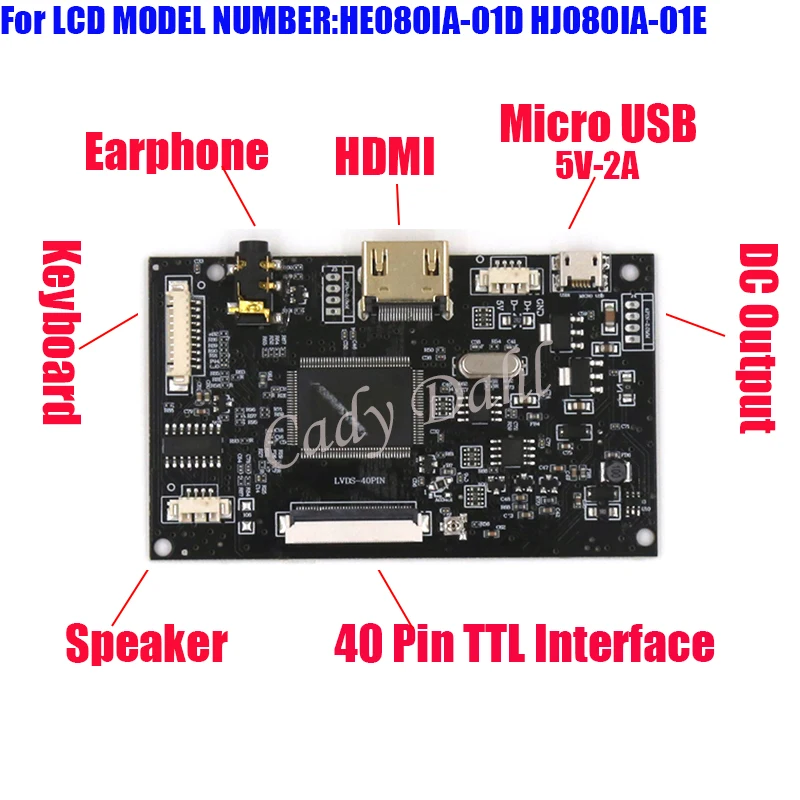 

HDMI LCD Controller Board Module for Raspberry Pi 3 4 ZERO IPS 8" 1024x768 HE080IA-01D HJ080IA-01E 40P TTL LCD Panel Display