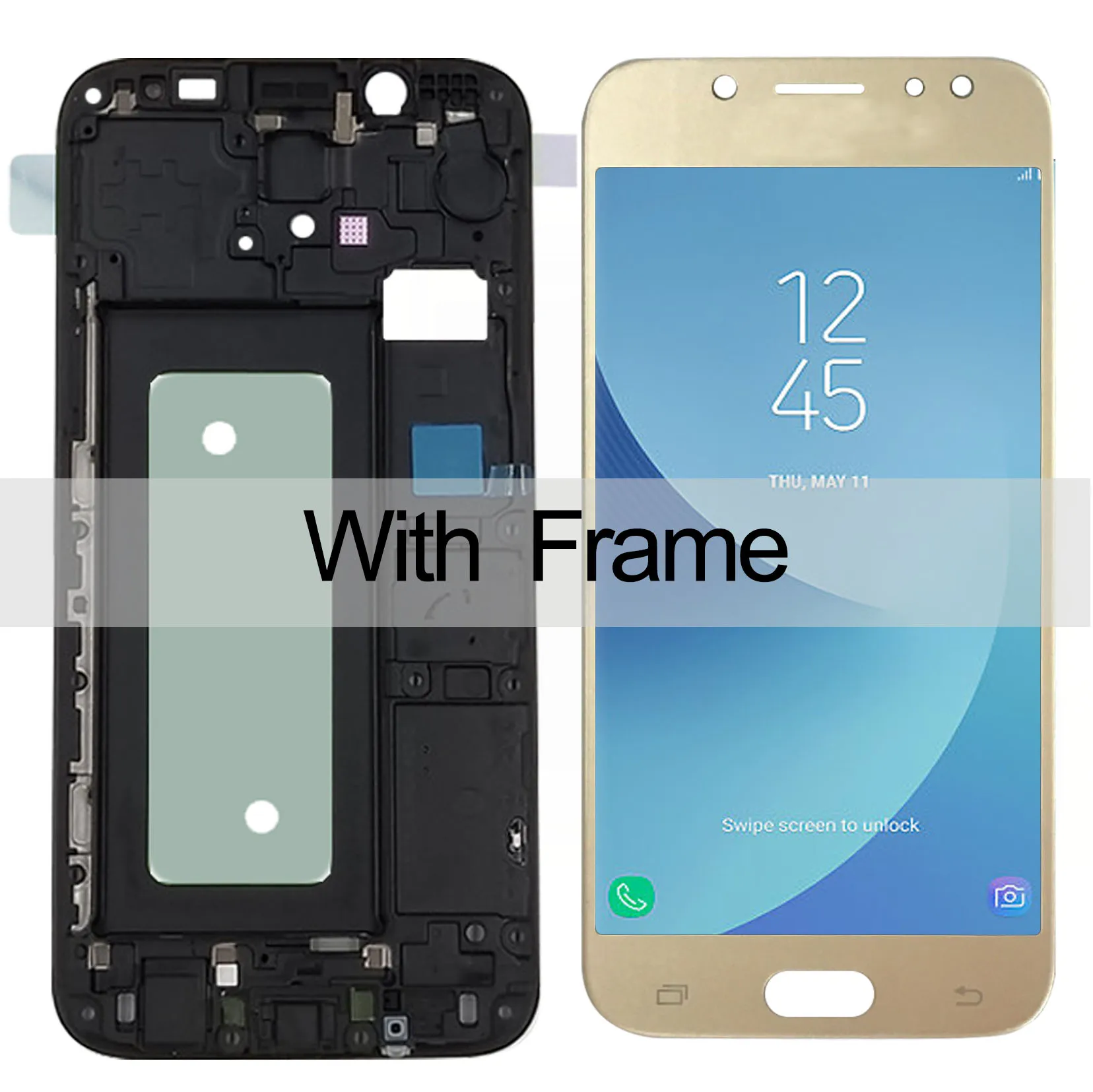 J530 ЖК-дисплей для Samsung Galaxy J5 Pro J530 J530F J530FN SM-J530F/M/DS сенсорный экран дигитайзер сборка Замена Рамки - Цвет: gold  with frame