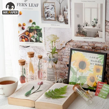 

Mr.paper 8pcs 8 styles Stickers The forest in Norway Decorative Plain Sheet Deco Scrapbooking Bullet Journal Stationery Stickers