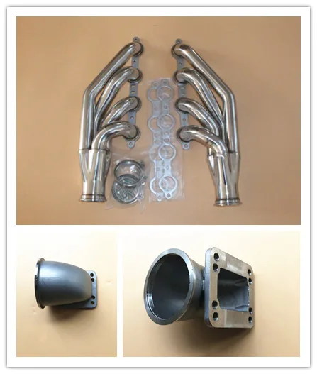 Переходник выхлопной трубы для CHEVY BLOCK V8 LS1/LS2/LS3/LS4/LS6/LSX + 2 шт. адаптер 3 &quotна T3T4 пары