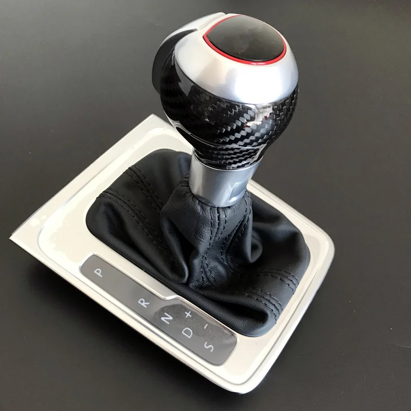 

1pcs DSG Gear head Gear DSG Shift Knob Lever Cover Red lines and white lines Dust cover For Passat B7 CC 3AD 713 203