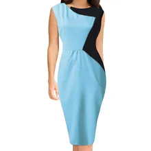 Hxroolrp осеннее новое женское сексуальное офисное платье с вырезом лодочкой и цветными блоками из кусков, без рукавов, нестандартное платье F1