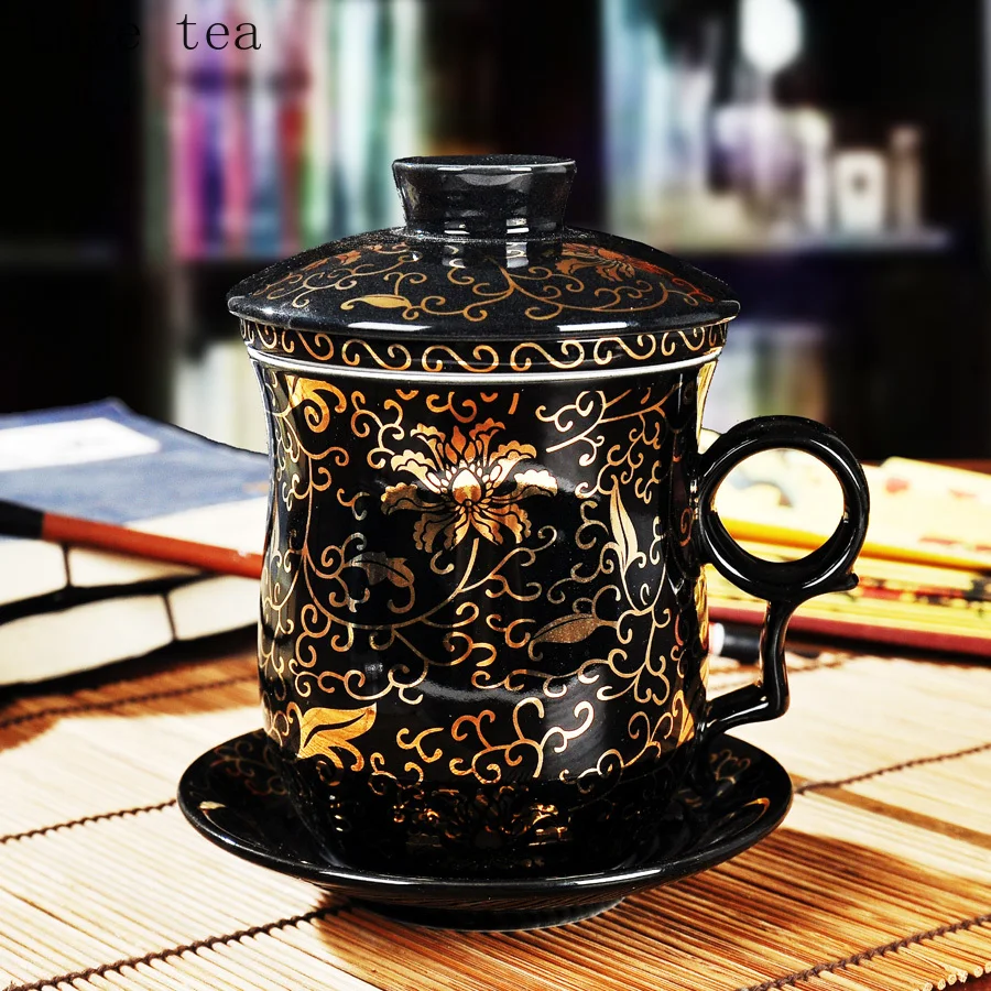 Chinese style simple home living room Kung Fu tea set overglaze ceramic cup opening gift exquisite office supplies | Дом и сад