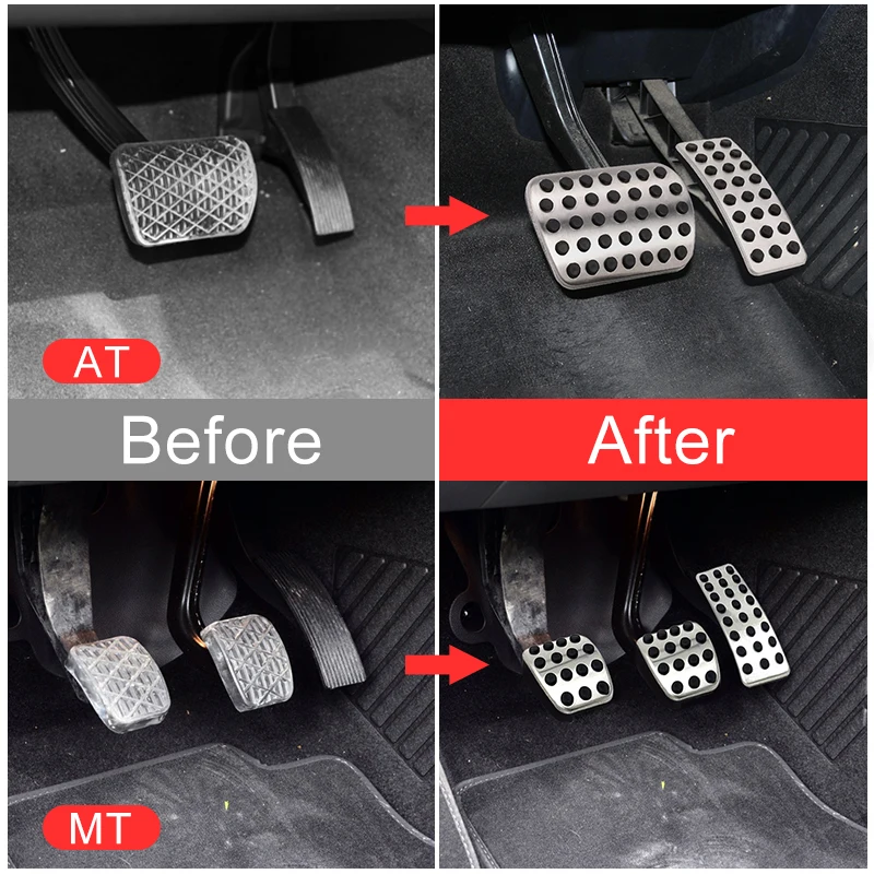 Car Pedals Pedal Cover Stainless Steel Pedal Cover Foot Pedal Fuel Brake Pedal Cover for Mercedes A B R Classe W176 W177 W164 W245 W246 C118 W167 W168 W247 CLA GLA GLE ML AMG