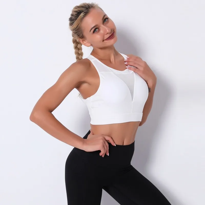 

New Fabric Nylon Breathable Women Yoga Tops Bra Solid Color and Sexy Sports Wear Outdoor Exercise Clothes