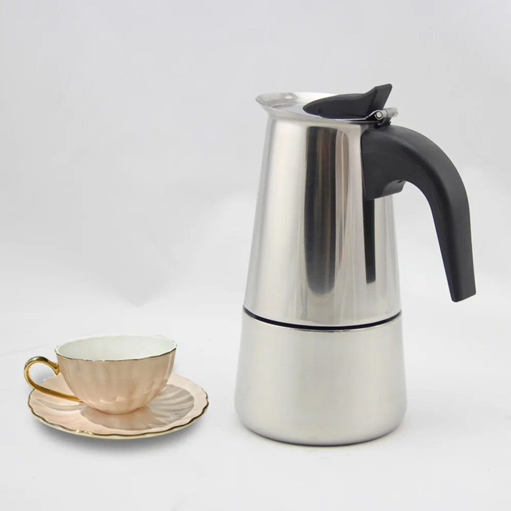 

100ml/200ml/300ml/450ml Stainless Steel Coffee Brewer Kettle Pot Pro Barista Pot Portable Espresso Moka Pot Coffee Maker