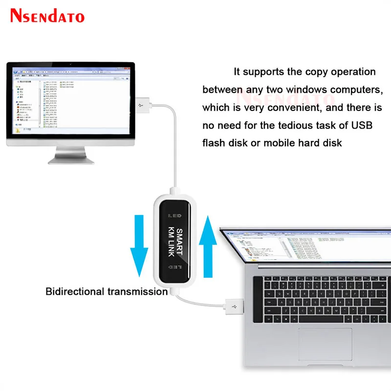 Teclado e Mouse de Compartilhamento Sincronização de Dados de Conexão Cabo de Extensão pc para pc Usb para Transferência de Arquivo de Dados Switch Inteligente Link Usb 2.0 km - Image 6
