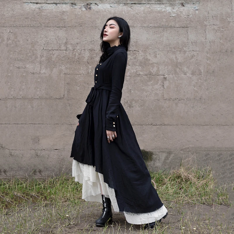 New Fashion Style Black Loose Hem Irregular Pleated Bandage Two Piece Dress Fashion Nova Clothing