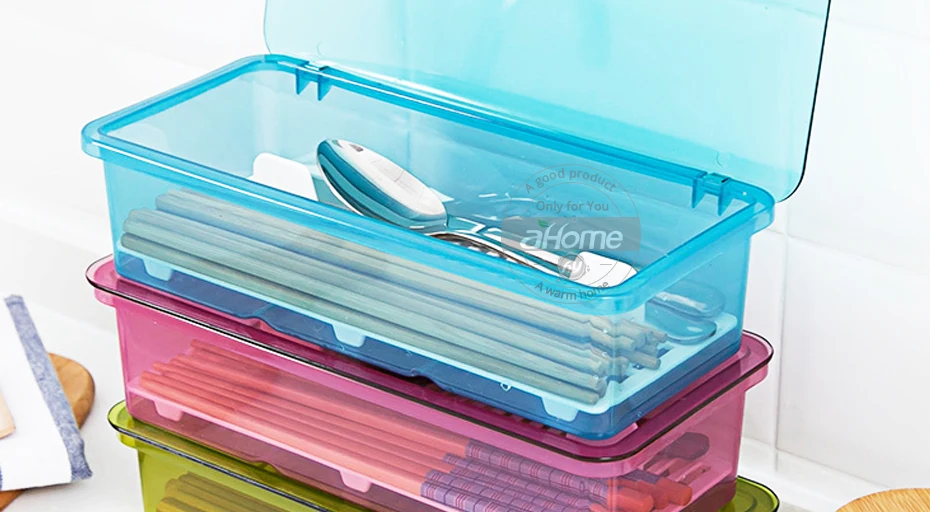 Дренажная Пыленепроницаемая коробка для хранения столовой посуды Подставка под палочки для еды кухонная Организация столовые приборы сушилка Кухонный Контейнер для хранения