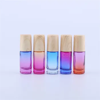 

5ml Gradation roll on perfume bottle, 5cc blue essential oil rollon bottle, small glass roller container 120pcs