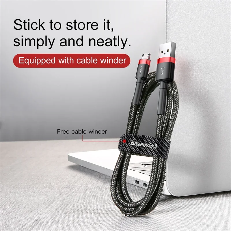 Baseus Micro USB кабель для Xiaomi Redmi Реверсивный 0,5 м 1 м 2 м 3M Micro USB кабель для зарядки и передачи данных для телефонов samsung Быстрая зарядка
