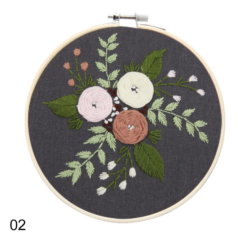 Вышивка DIY комплект ручная работа 15*15 см Начинающий рукоделие цветы узор Ткань искусство Вышивка крестом Европейский стиль Материал Пакет