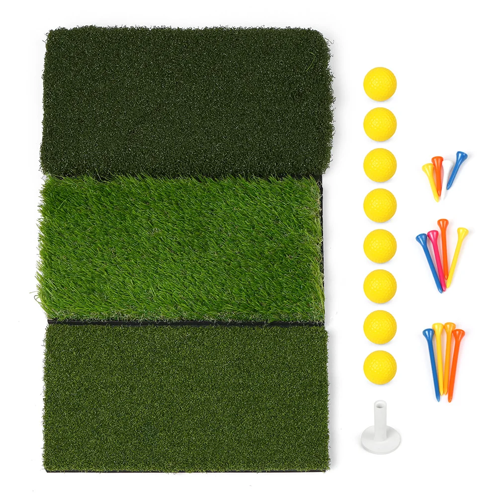 

Golf 3-IN-1 Swing Pad Backyard Practice Training Turf Grass Mat Tee Holder Foam Residential Golf Accessories Golf Hitting Sports