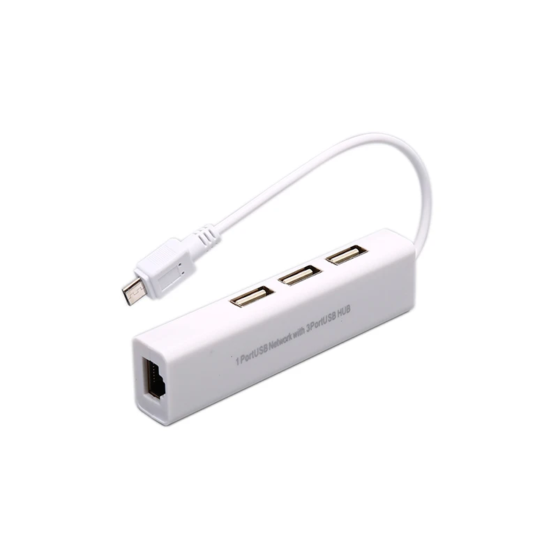 Micro USB к сети LAN Ethernet RJ45 адаптер с 3 портами USB 2,0 концентратор адаптер для ПК Android телефон ноутбук