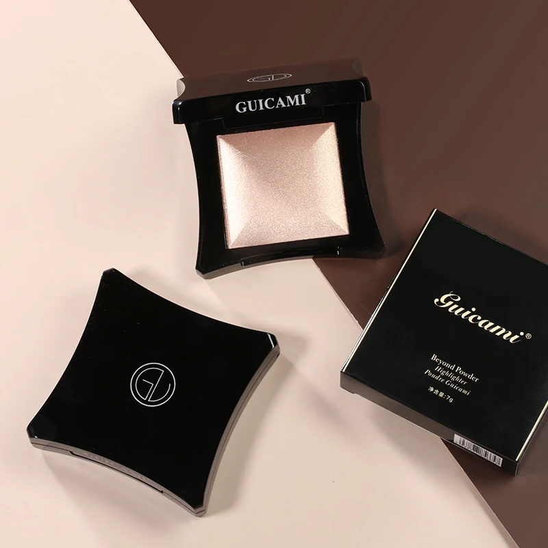 

1PC face highlighter powder high quality silver Champagne color square shape designed waterproof face contour highlighter AC105