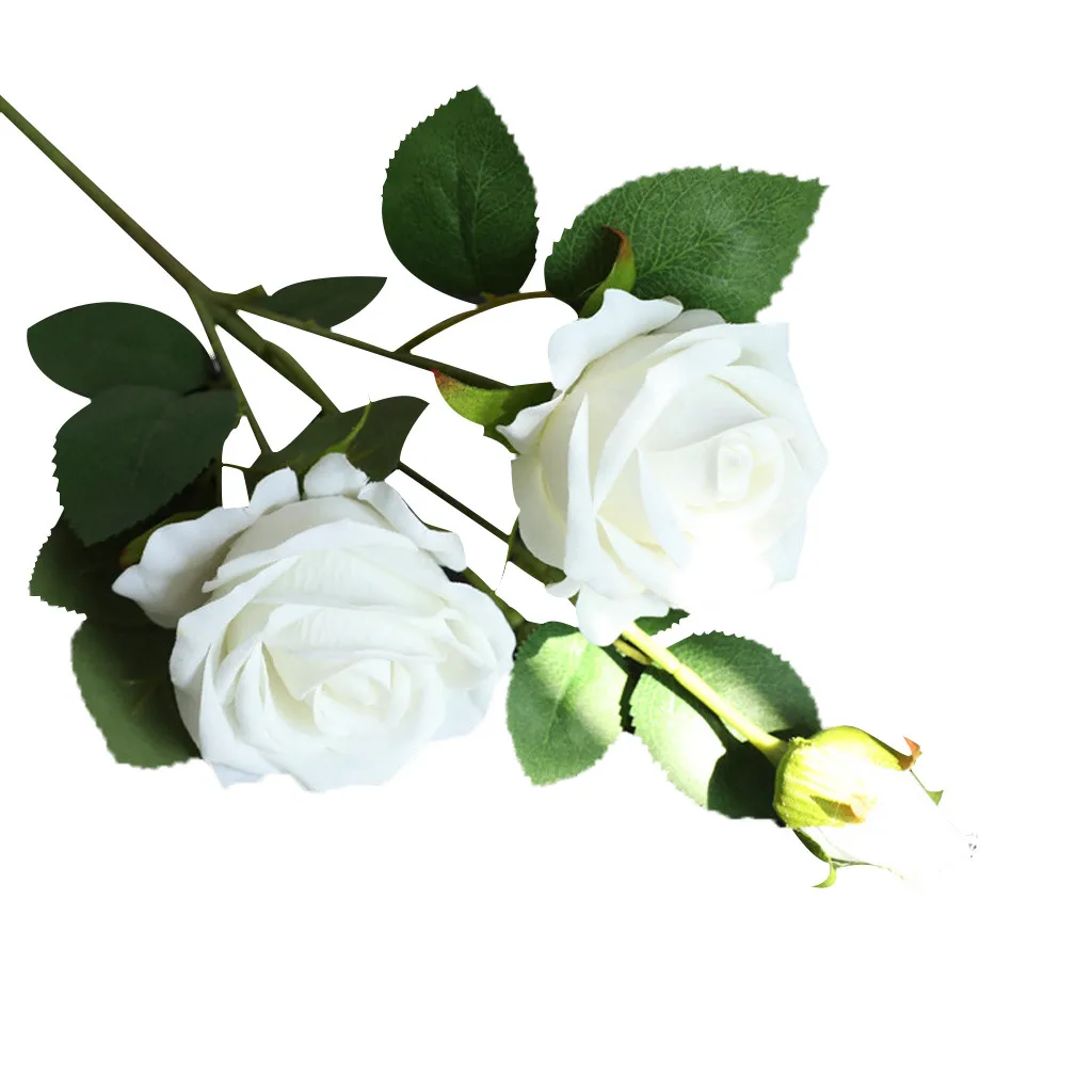Flannel Pearl Rose Artificial Flower Home Decoration Wedding Bouquet
