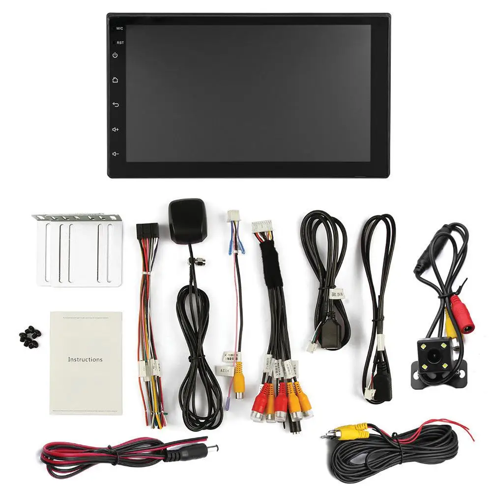 7 дюймов Android 8 1 двойной 2 DIN 16G 4 ядра GPS автомобильный стерео MP5 плеер FM + задний