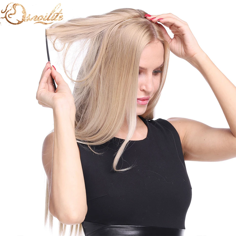 

S-noilite 20inch Invisible Wire No Clip One Piece Halo Hair Extension Clip In False Hair Hairpieces Synthetic Hair For Women