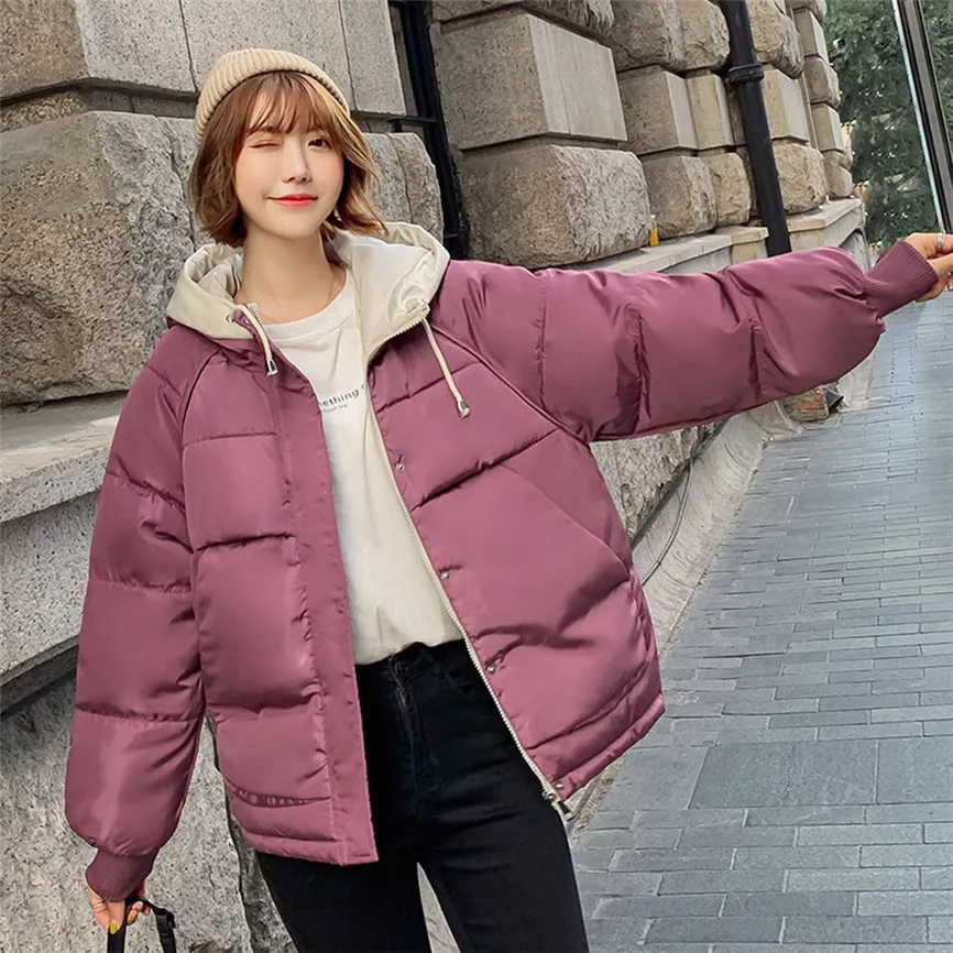 Jacket Women Plus Size Long Sleeve Winter Autumn Warm Solid Color Zipper Duck Down Jackets Slim Women's New Coats 2019 Y8 | Женская