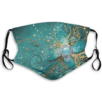 

Flower Face Mask Aztec Printed Masks Fabric Adult Protective PM 2.5 Dust Mouth Cover Washable Reusable Mouth Mask 1pc Drop