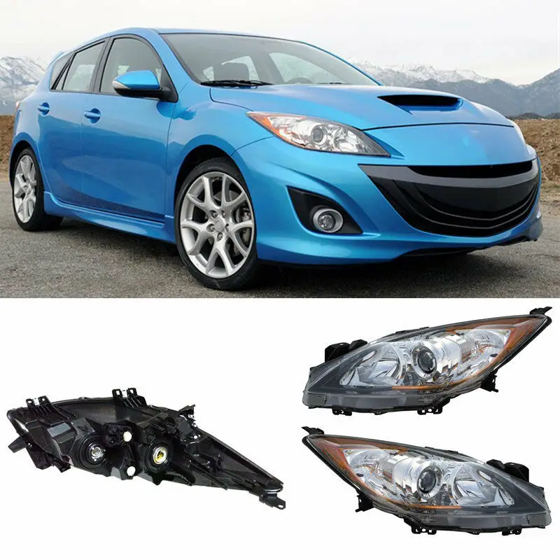 

Fit For Mazda 3 2010 2011 2012 2013 Auto 2pcs Front Headlight Assembly with Black Housing Cover