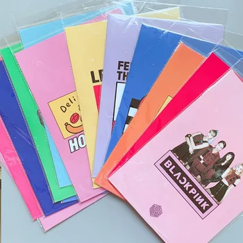 

Hot Sale BLACKPINK GOT7 TWICE A4 Document Bag Paper File Folder Stationery School Office Case PVC Five Styles Gift For Fans